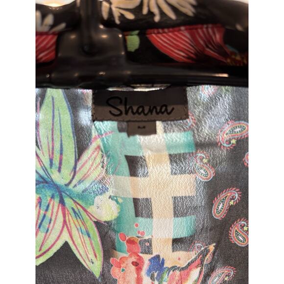 Shana Size Medium Applique Art To Wear Bohemian Button Down Long Sleeve Dress - Picture 5 of 6